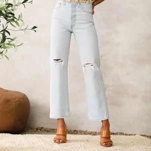 NWT Ribcage Straight Ankle Jeans
